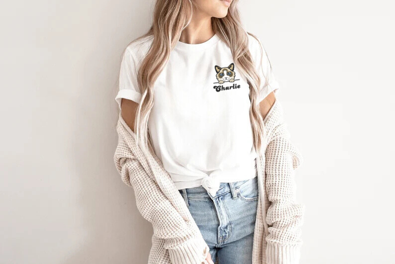 Peeking Cat Shirt - Gepersonaliseerde kattenras & naam