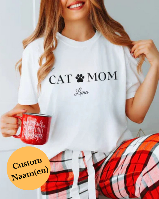 Cat Mom Shirt - Gepersonaliseerde naam / namen