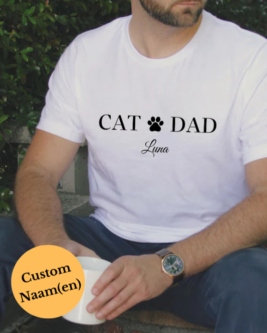 Cat Dad Shirt - Gepersonaliseerde Naam / Namen