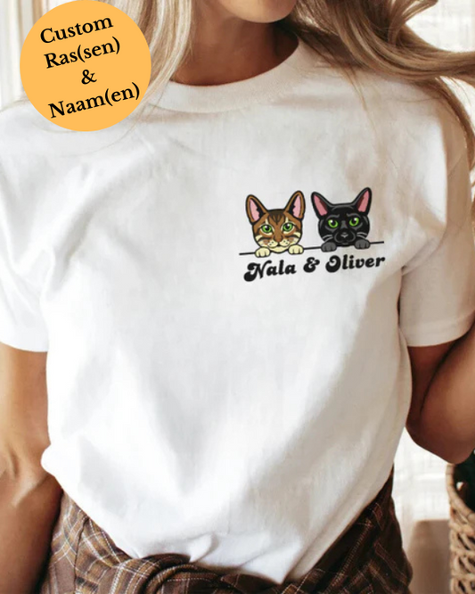Peeking Cat Shirt - Gepersonaliseerde kattenras & naam