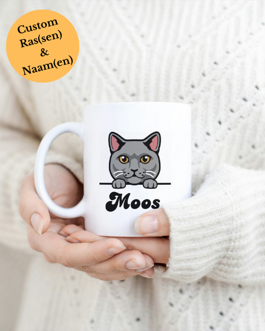Peeking Cat Mok - Gepersonaliseerde kattenras & naam
