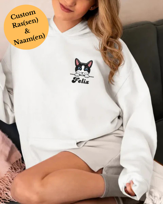 Peeking Cat Hoodie - Gepersonaliseerde kattenras & naam