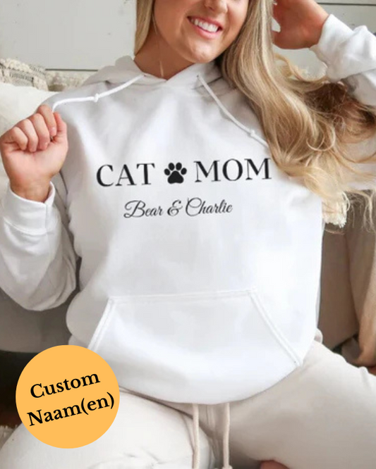 Cat Mom Hoodie - Gepersonaliseerde naam / namen